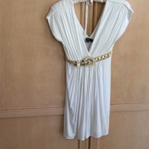 Sky Brand Gorgeous White Dress w/Exquisite Belt